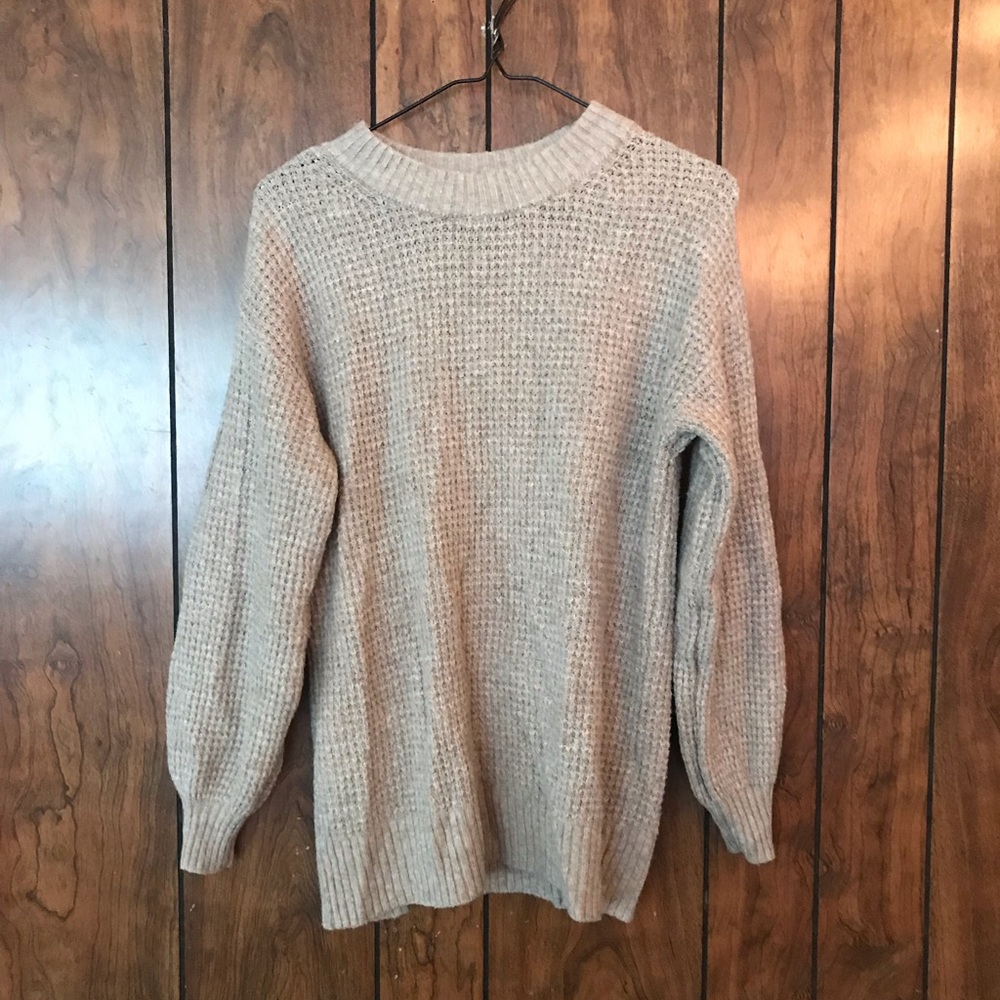 Light brown waffle sweater